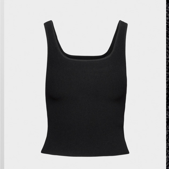 Sculpt Knit Squareneck Tank - Black L - Picture 3 of 8